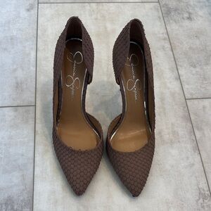 Jessica Simpson Chocolate Textured Heels